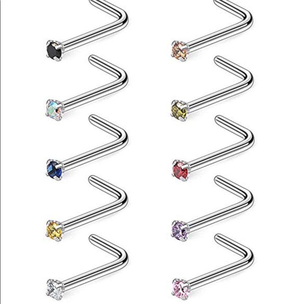 🌷10pcs L shaped nose rings🌷